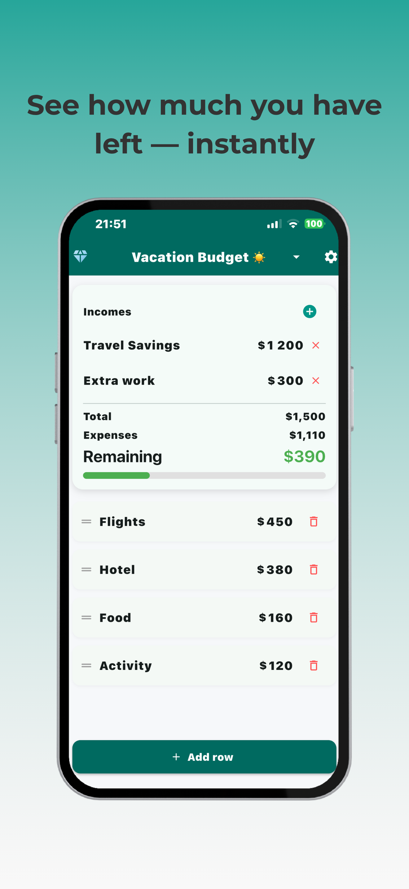 Child profile selector