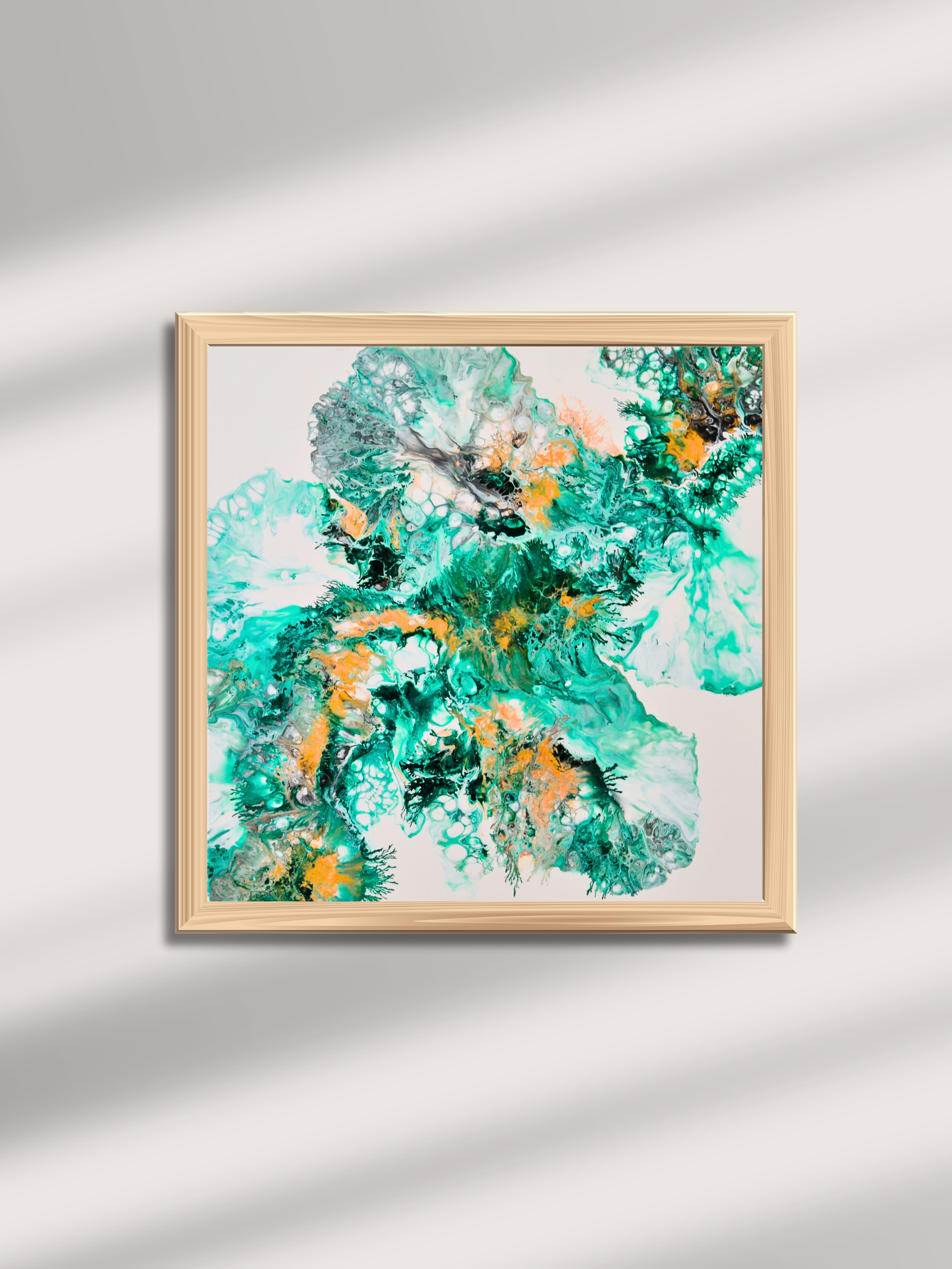 Emerald Bloom – Grön Abstrakt Poster
