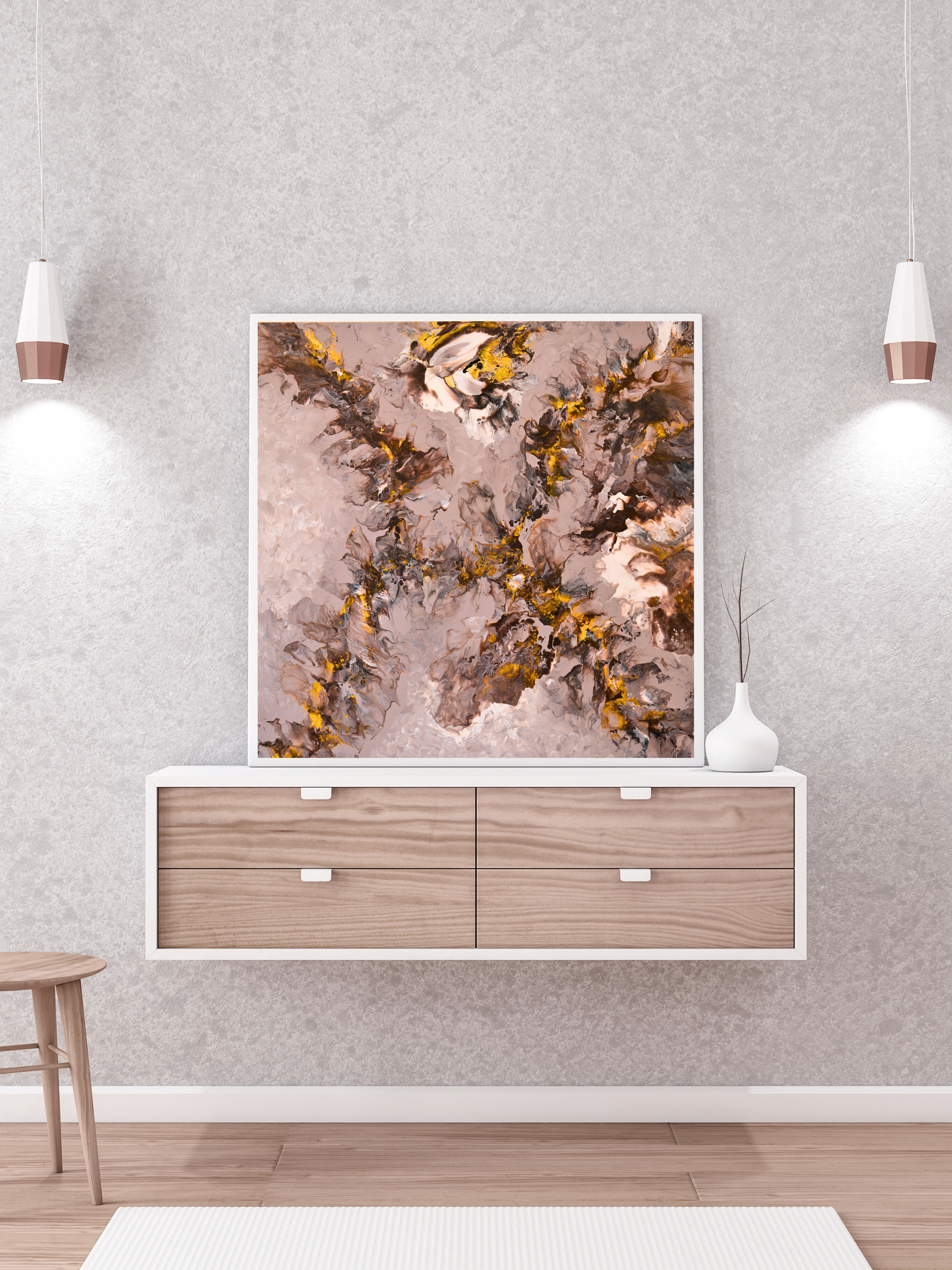 Golden Dune – Beige Abstrakt Poster