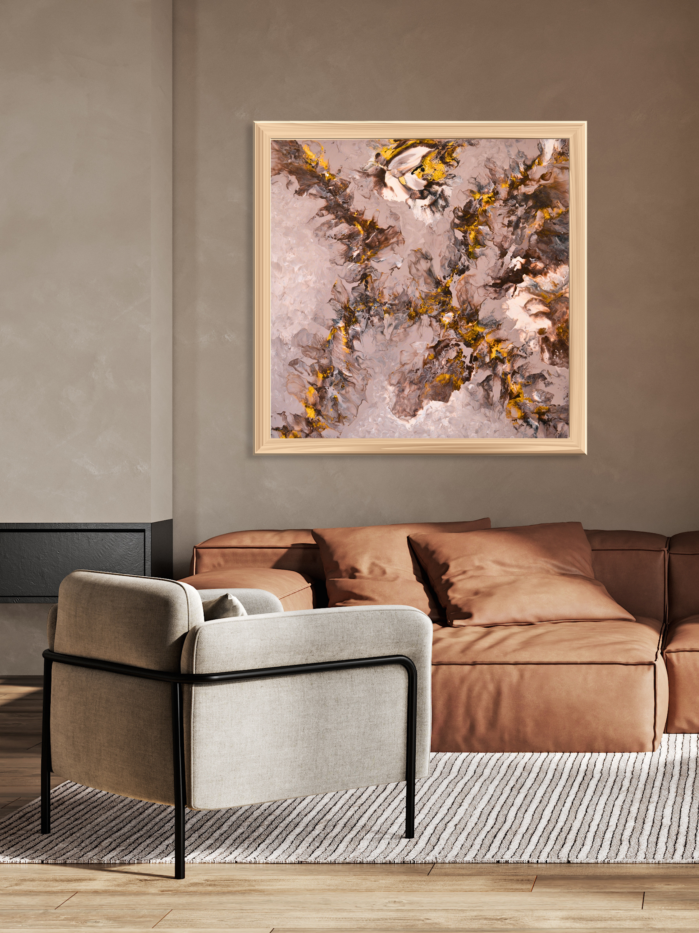 Golden Dune – Beige Abstrakt Poster