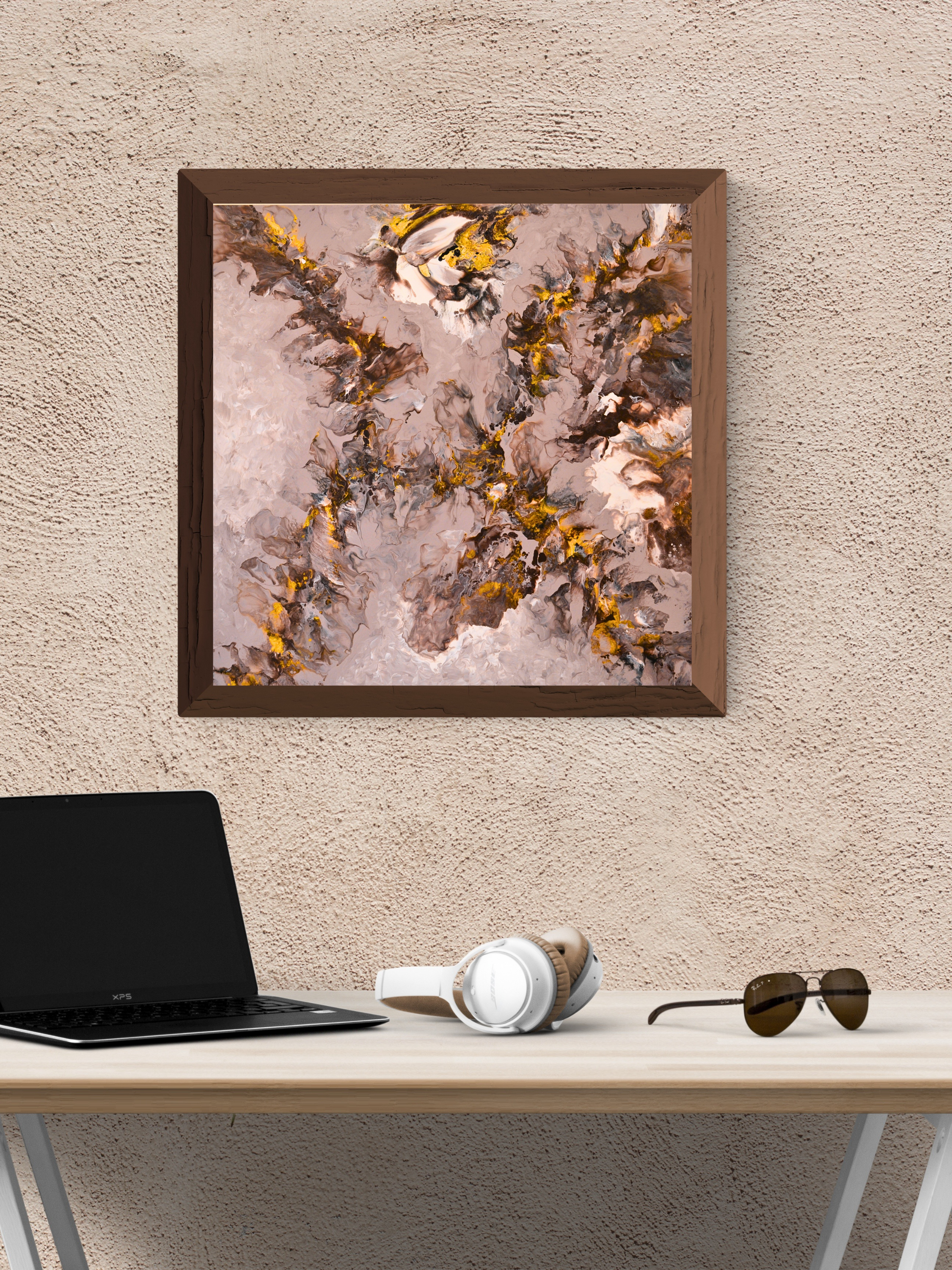 Golden Dune – Beige Abstrakt Poster