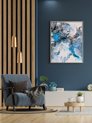 Arctic Storm – Blå Abstrakt Poster